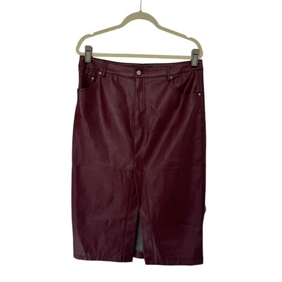 7 for all mankind SZ L faux leather purple skirt - Picture 1 of 4